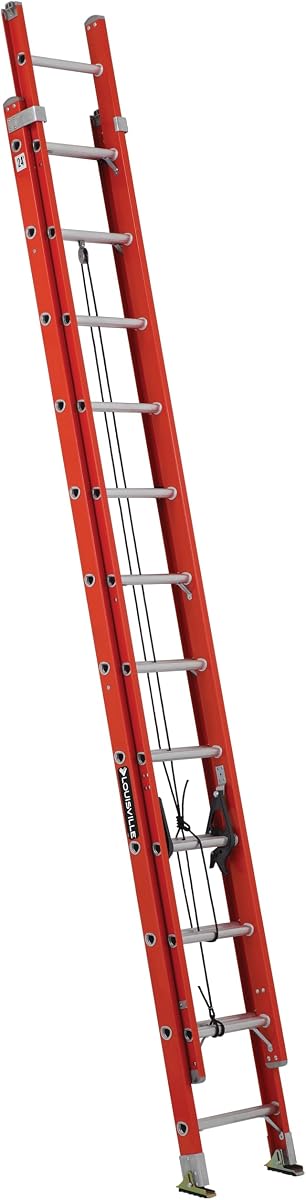 Escalera de Extensión de Fibra de Vidrio de 24 pies, Capacidad de Carga de 300 Libras, Tipo IA, FE3224