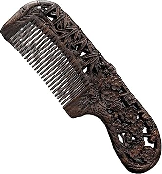 Retro Comb Handmade Carving Fine Tooth Handle Wooden Comb For Women Men Hair Styling08