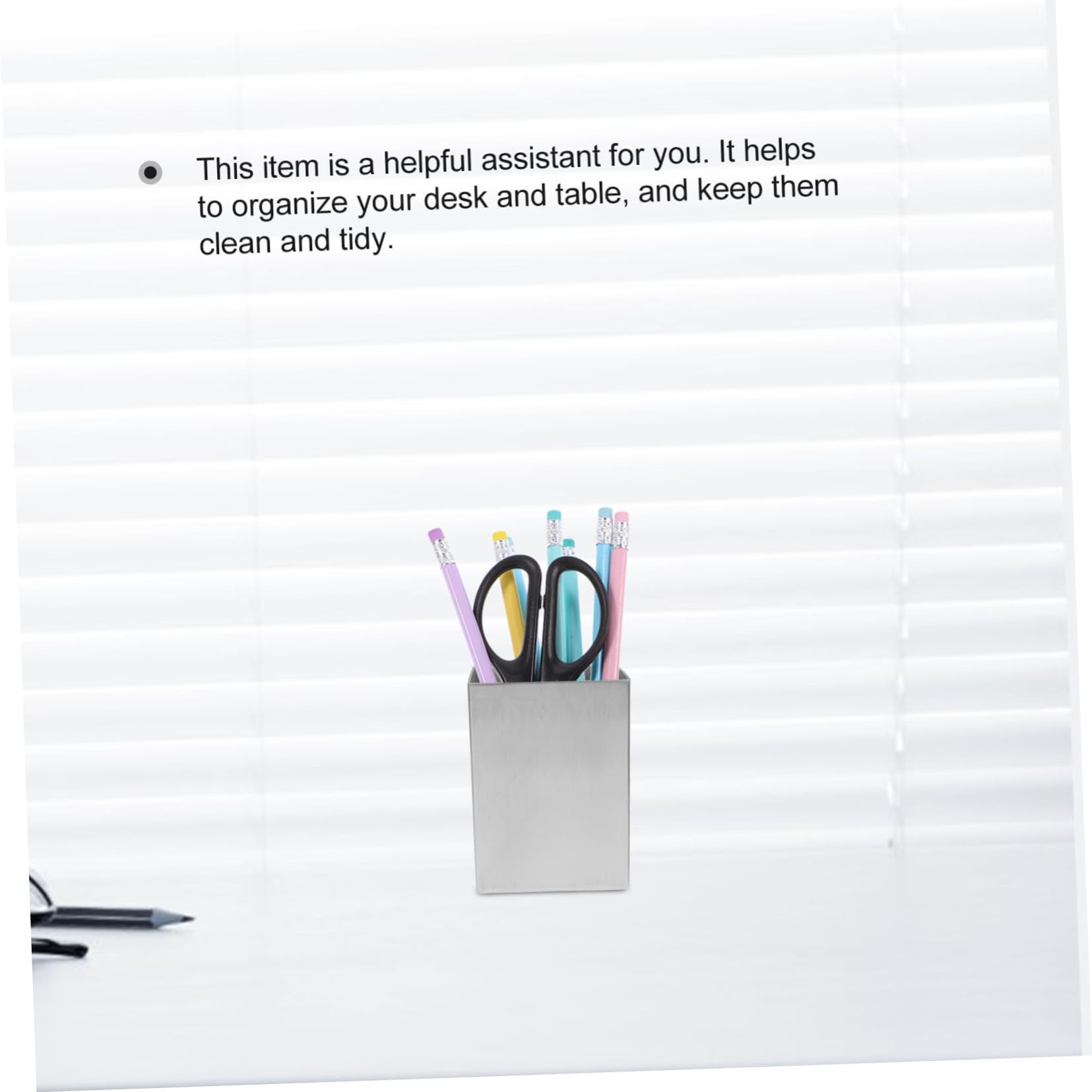 DOITOOL Portapenne Organizer da Scrivania Portatile in Acciaio Inossidabile Argento Resistente Design Compatto e Funzionale per Casa Ufficio