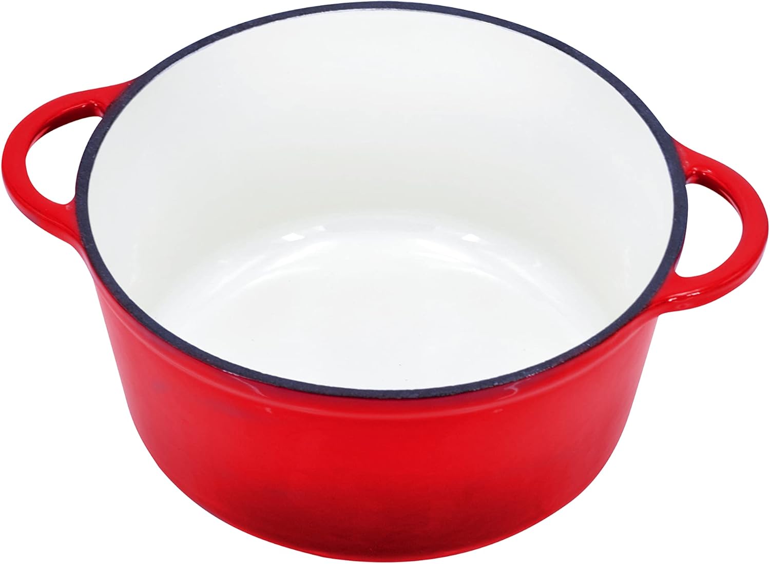 Enameled Cast Iron Dutch Oven with Handles and Lid, 3 Quart Red