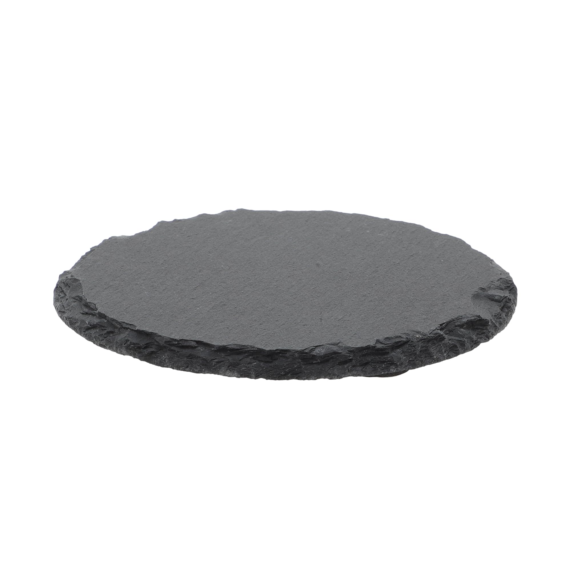 CAPASTEC Reptile Basking Platform, Round Tortoise Habitat Slate, Turtle Feeding Slate, Habitat Decor Accessories for Crested Gecko Lizard, Gray Black