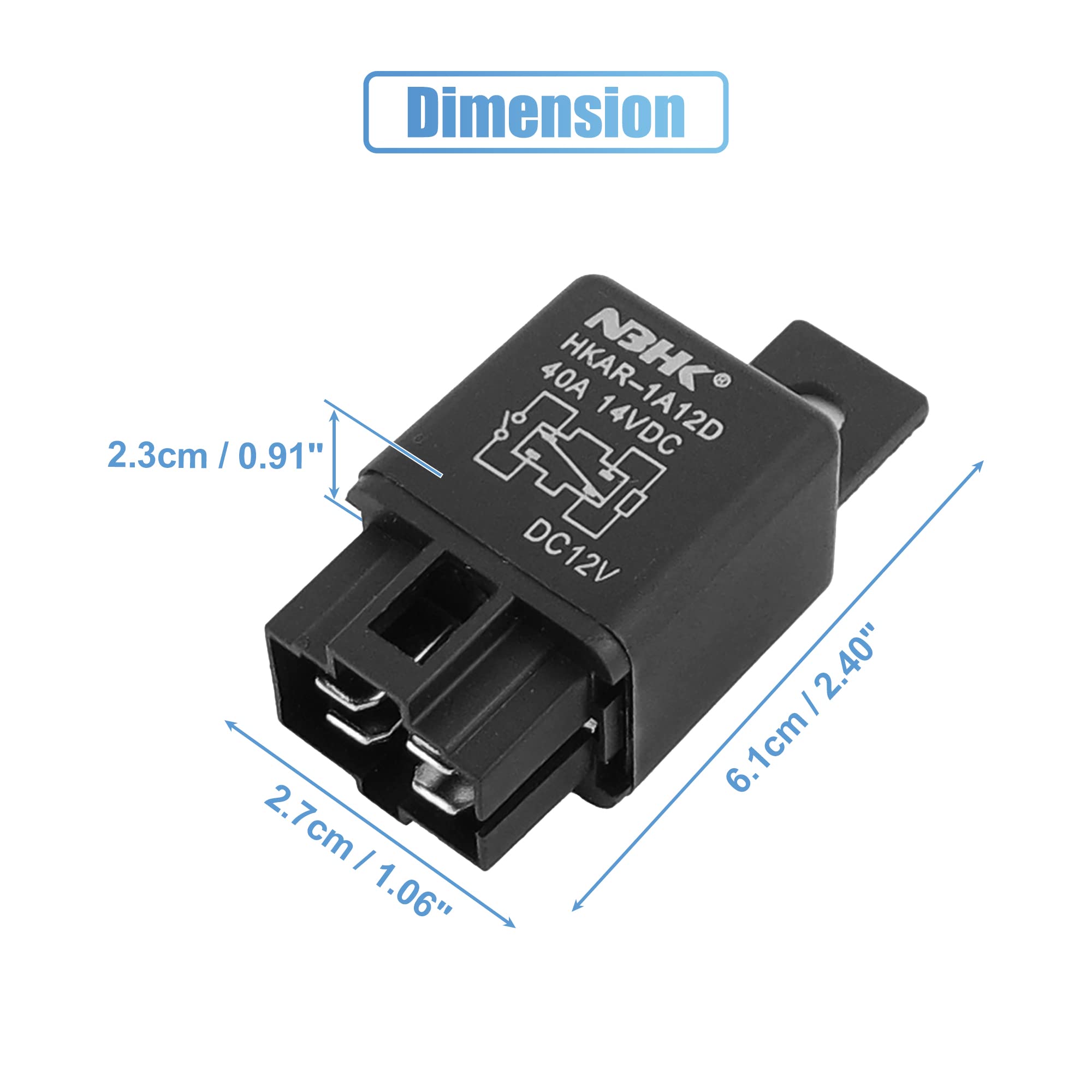 4 Relè Auto 12V DC 40A - 4 Pin SPST Con Foro Di Montaggio 6mm - Per Ventilatori, Luci Nebbia, Aria Condizionata E Allarmi - 6