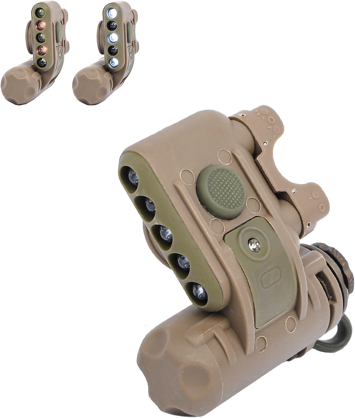 Tactical Helmet Light with IR Strobe Beacon Red White LED, Airsoft Survival Signal Lamp with Mount Accessories for ARC MICH Helmets Guide Rail