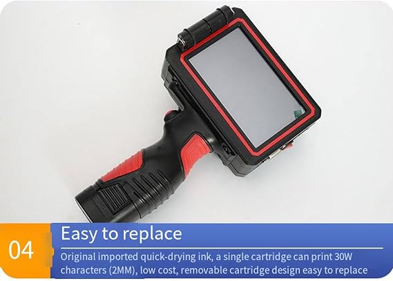 Handheld Inkjet Printer 5-Inch Touch Screen 4G Capacity Woven Bag Wooden Box Carton Introduction Date Batch Number Coding