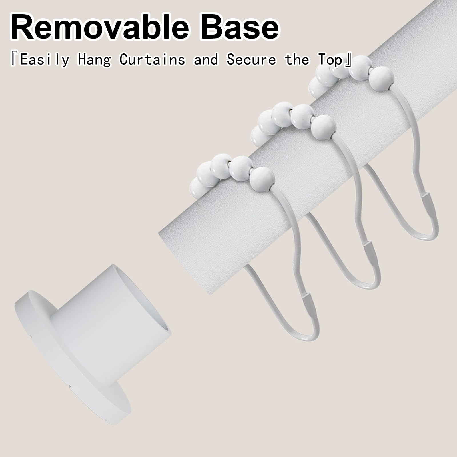 Duschvorhangstange Ohne Bohren, 50 Bis 290 cm Verstellbare Stange Zum Klemmen für Kleiderschränke, Waschküche, Schuhschränke und Badezimmer(Gray,90-160cm/36-63in)