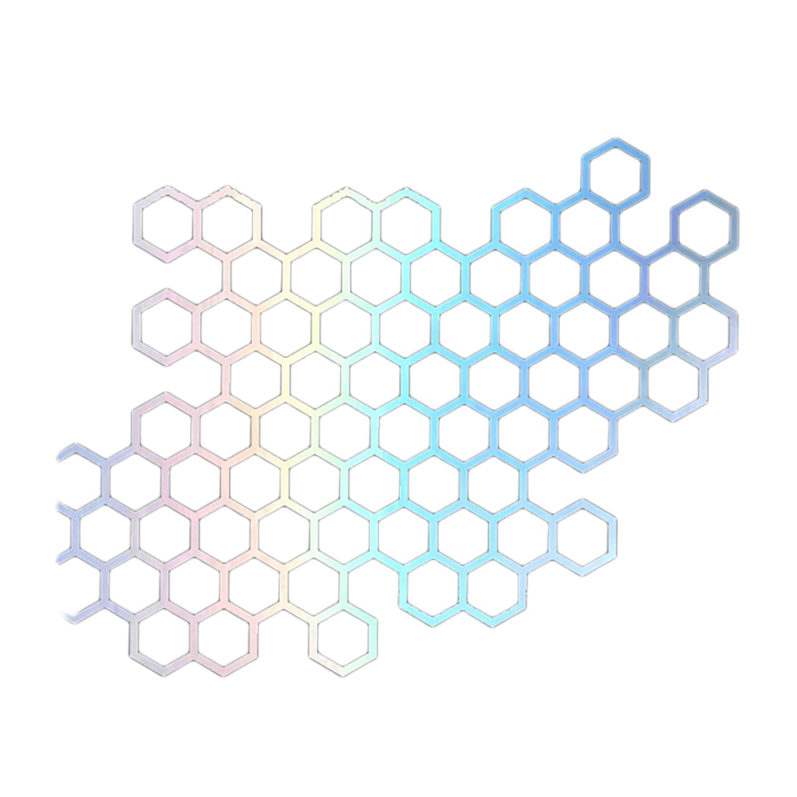 oringnat Highs Visibility Warning Stickers Hexagon Honeycomb Decals Adhesive Sticker Decorations for Motorbike Car