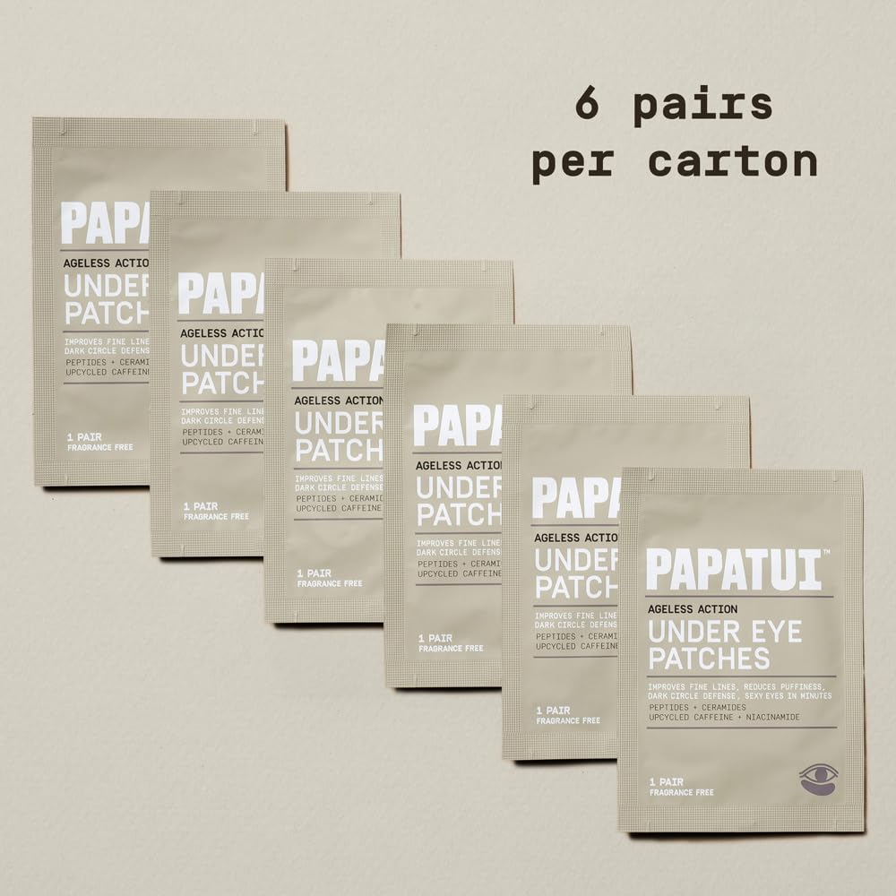PAPATUI by Dwayne Johnson Fast-Acting Under Eye Patches for Men | Ageless Action to Reduce Puffiness, Dark Circles and Fine Lines | Made with Niacinamide, Hyaluronic Acid, Caffeine | 6ct