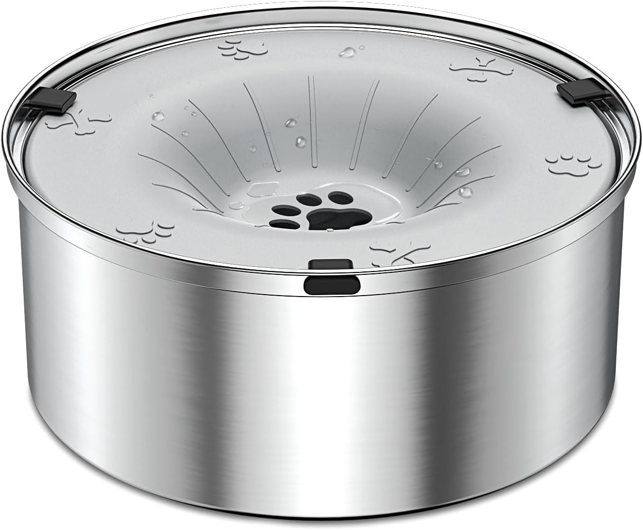 SCHITEC Dog Water Bowl No Spill 1.2L/40oz Slow Drinking Anti-Splash Stainless Steel Dog Bowl with Floating Disk, Spill Proof Pet Travel Water Dispenser for Sloppy Messy Drinkers(Light Gray)