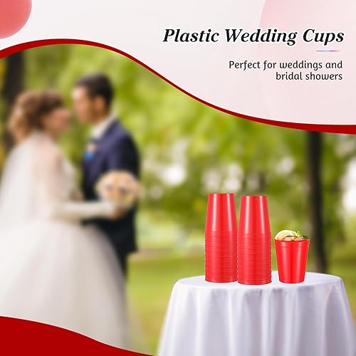 Miniatura 7 de Mifoci 24 vasos de plástico para estadios de 16 onzas en blanco, reutilizables, apilables, para niños, fiestas de cumpleaños, bodas, eventos,