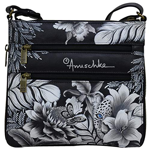 Image of Anuschka Women's Leather Crossbody Bag - Hand-Painted Genuine Leather Handbag with Adjustable Strap for Everyday Use - 550