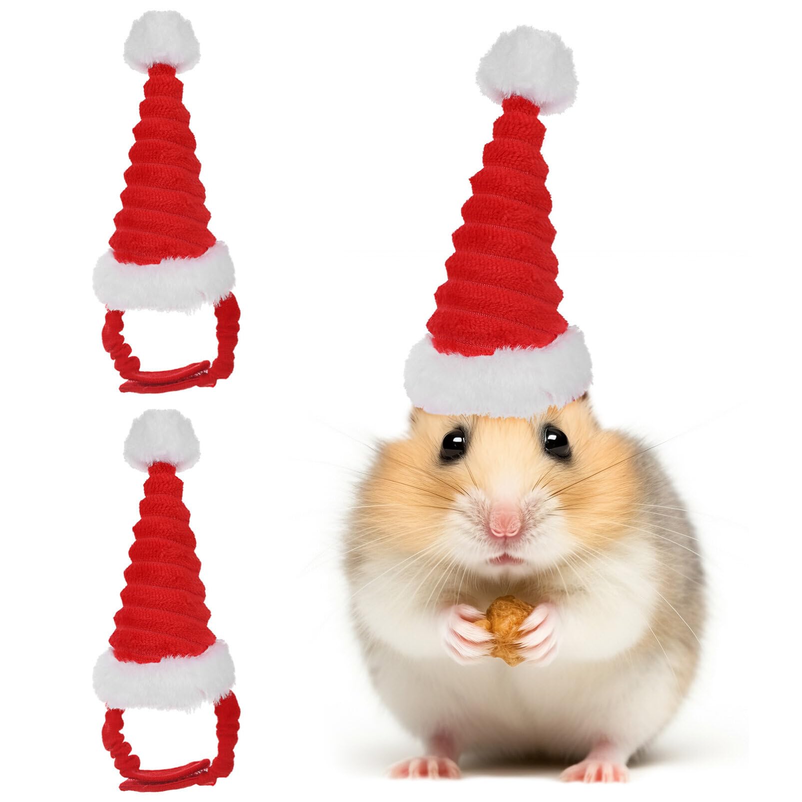 Weihnachtsmütze Für Hamster & Kleintiere – Rot, Plüsch, Mit Klettband, Niedliches Kostüm