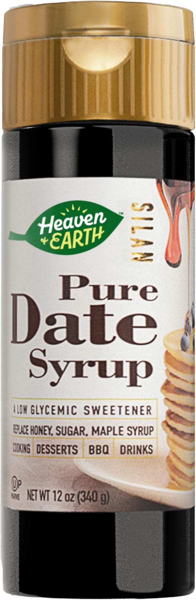 100% Pure Organic Silan Date Syrup 12oz | Date Honey | Squeeze Bottle | Natural Honey or Maple Syrup Alternative | Low Glycemic Index, Great Sugar Replacement | Kosher
