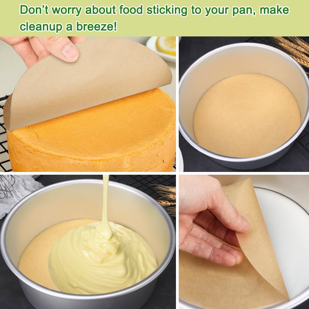 BYKITCHEN 14 Inch Round Parchment Papers - 100 Precut Sheets For Pizza Pans & Indoor Grills