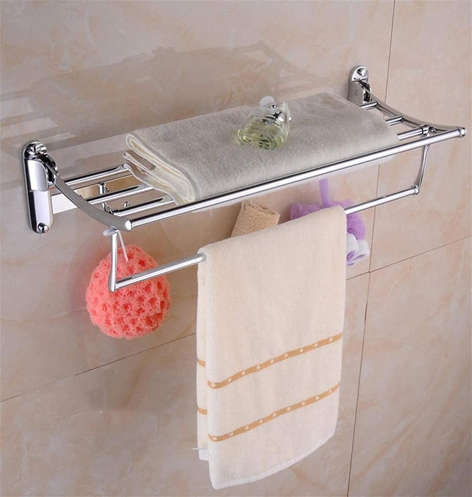 Étagère à double serviette pliable pour résoudre le manque de rangement mural