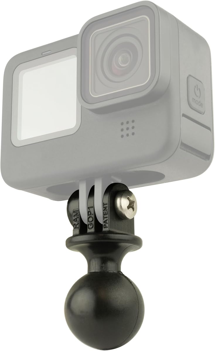 Action Camera Ball Adapter for GoPro Mounts, B Size Ball | Compatible with GoPro and action cameras, connects to RAM Mounts B Size double socket arms