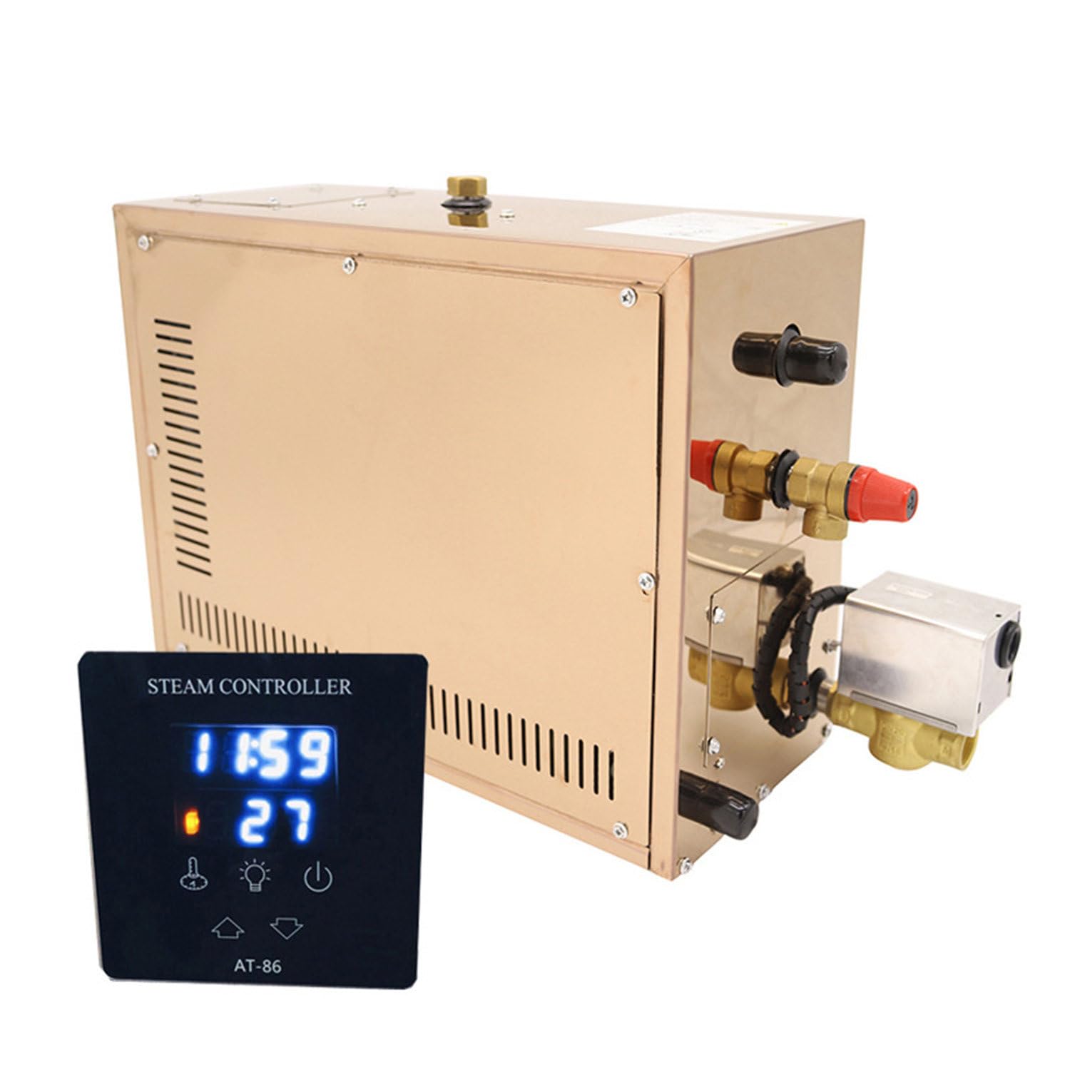 Generador de baño de vapor para sauna y ducha turca en casa, certificado CE, 220 V, potencia ajustable de 3 kW a 18 kW, rango de temperatura de 25 a 55 ℃