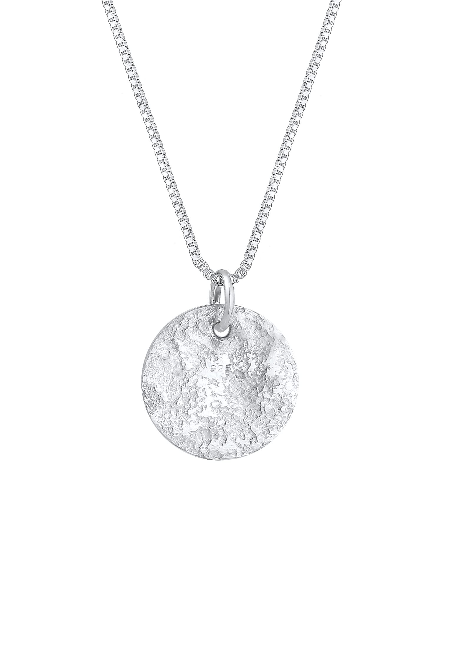 Elli Halskette Damen Plättchen Anhänger Gehämmert 925 Silber