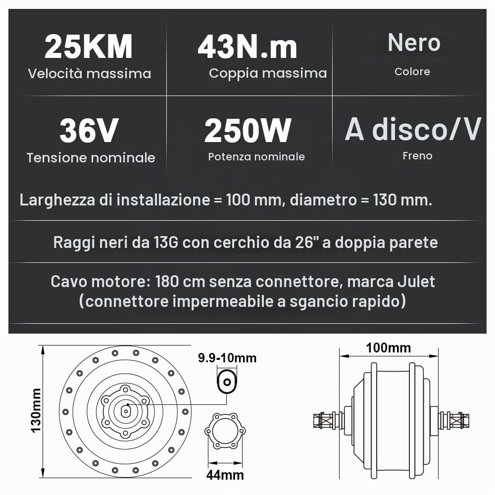 Season 26/28 Pollici 700c Kit Conversione Bici Elettrica 250W Motore Anteriore 36V-13Ah 15.6Ah 18Ah Ebike Batteria con Controller Integrato et caricatore