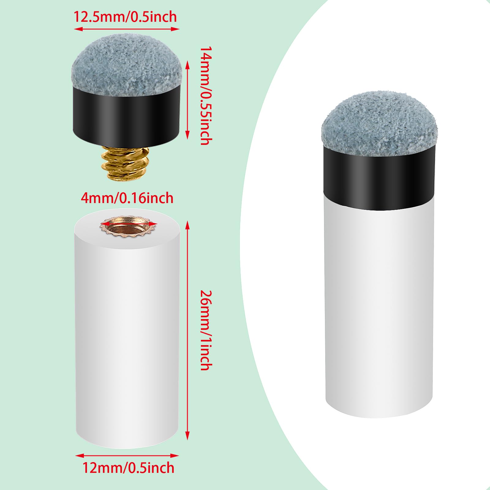 Amazon.co.jp: Prasacco ビリヤードキューチップ 交換用 ホワイト