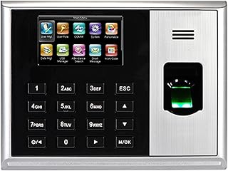 PROHEL Time Clock S30 TCP/IP Biometric Fingerprint Time Attendance Optional 13.56MHZ MF IC Card Reader Fingerprint Time Recording Time Clock for Employees Small Business (Color : White, Size : 1_1)
