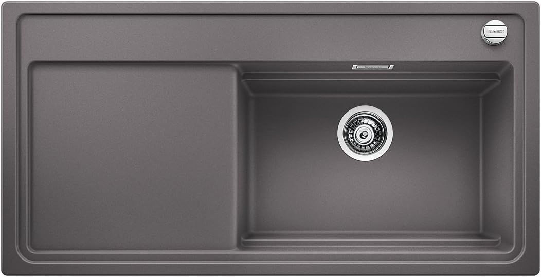 BLANCO Zenar XL 6 S DampfgarPlus, Kitchen Sink, Granite Sink Made of Silgranit PuraDur with Wooden Cutting Board, 1 Piece, Coffee, 521226