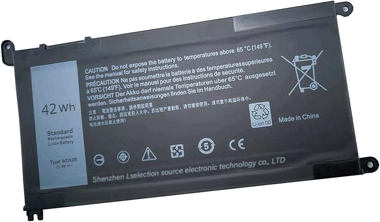 WDX0R Laptop Battery Replacement for Dell Inspiron 13 15 5000 7000 Series 5565 5567 5570 5578 7560 7570 7573 7579 5368 5378 Latitude 7368 17 5765 5767 Series Notebook 3CRH3 T2JX4 11.4V 42Wh
