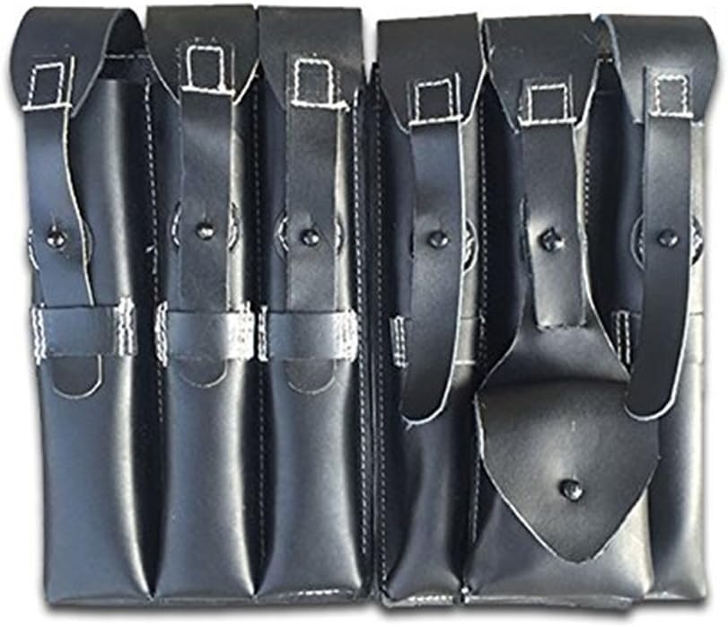 ZWJPW-WW2 Amy P38/P40 Magazine Pouch Ammo Pouch Leather Aand Canvas (leather)