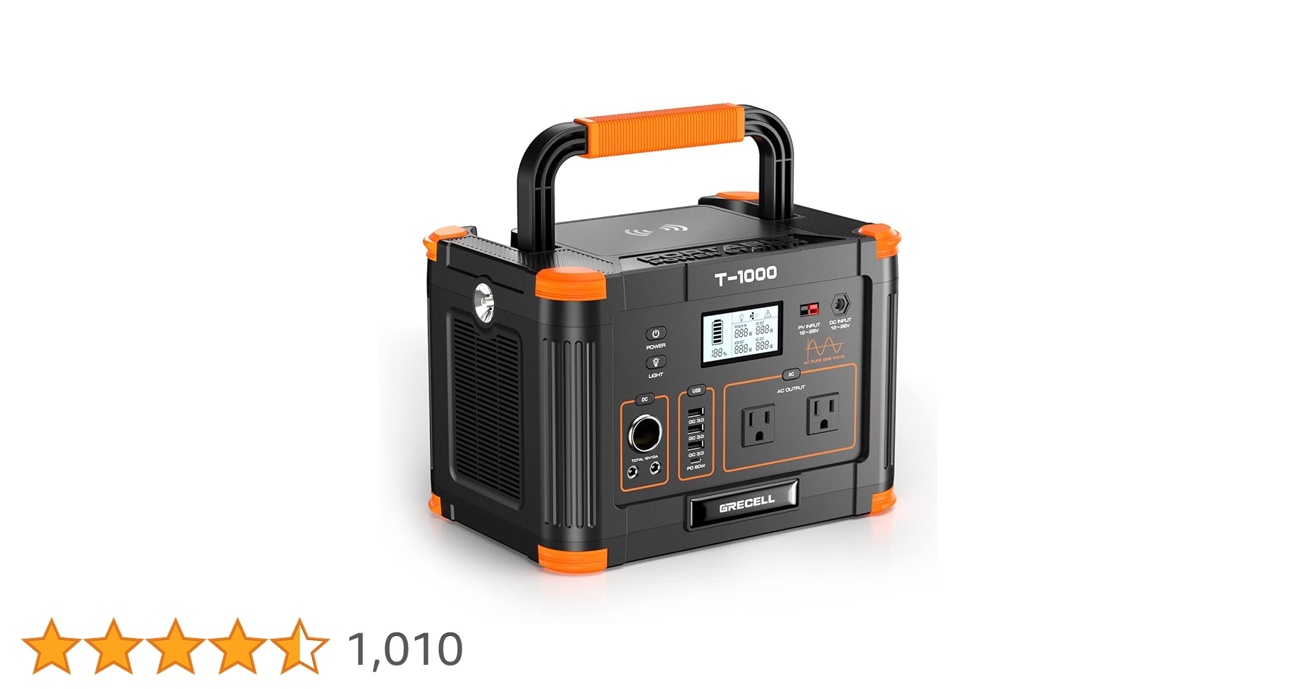 【ポータブル電源1000Wh】 GRECELL Amazon.co.jp: GRECELL ポータブル電源 大容量 1000W 270000mAh/999Wh