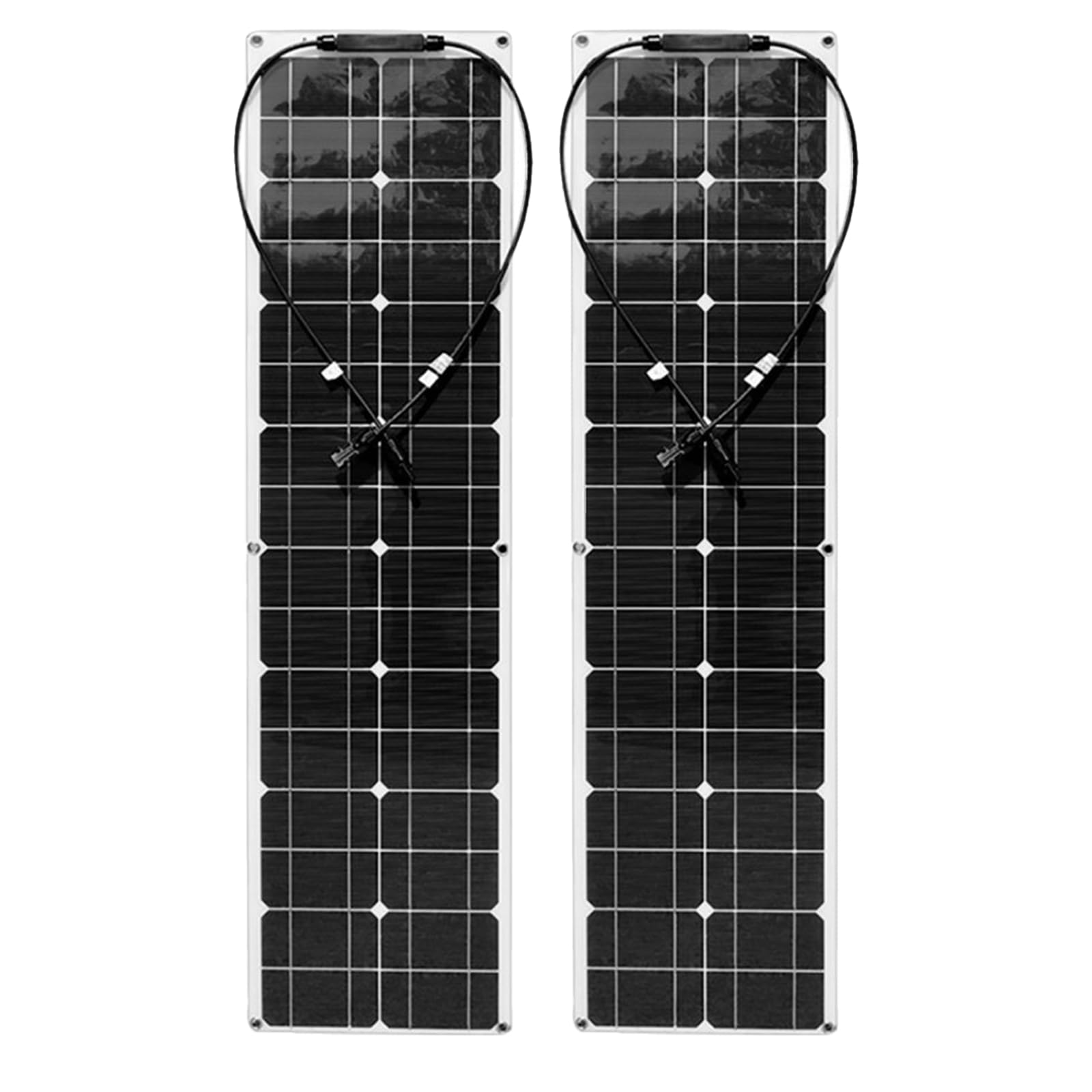 Aysolar 100w Placa Solar Flexible 2 * 50w Monocristalino Panel Solar Flexible Portátil para Baterías De 12v/24v Barcos RV Remolques Autocaravana Caravana