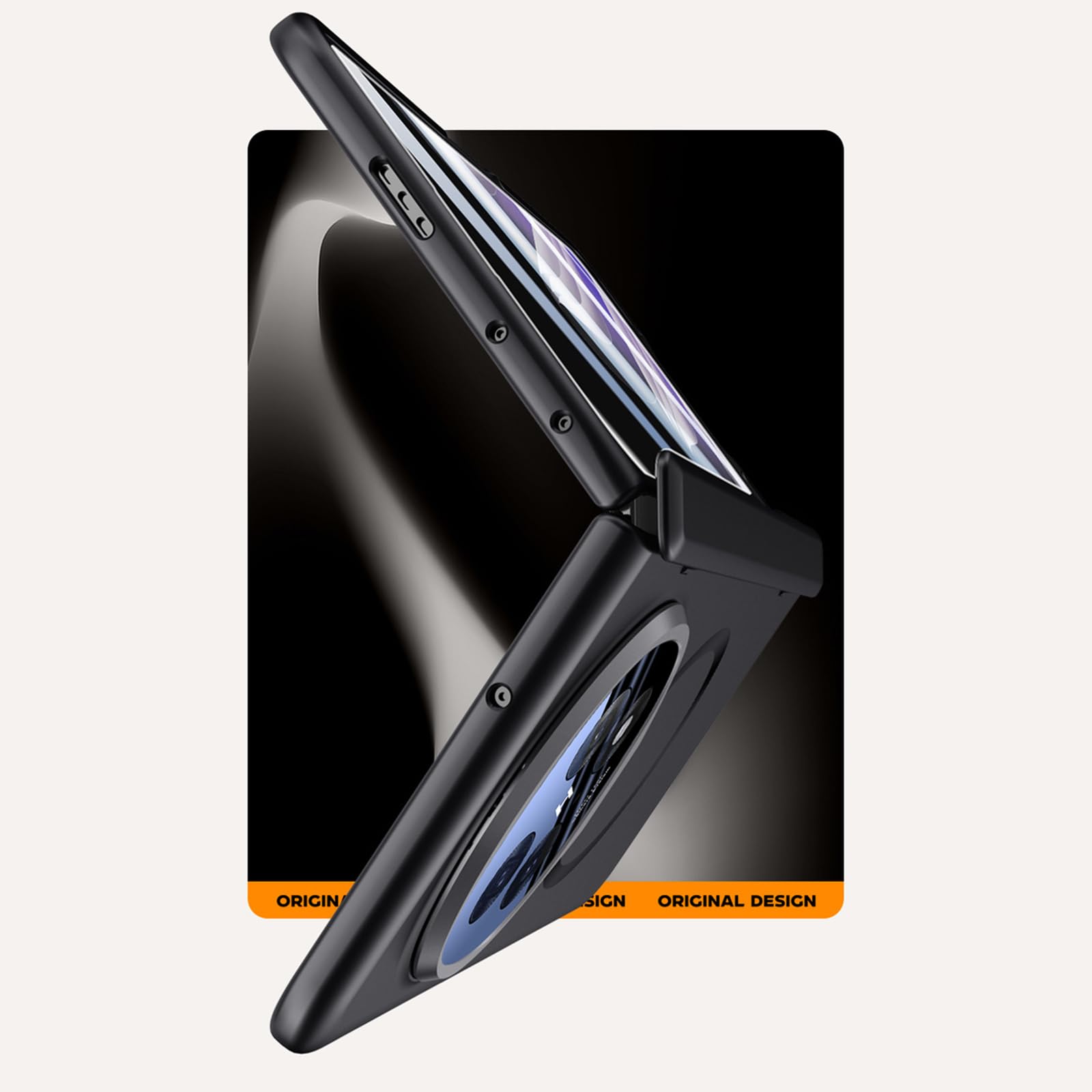 Cover per Oppo Find N5, Protezione Privacy Vetro Temperato Anti Peeping Custodia Fotocamera Protezione Supporto Cerniera AntiGraffio Guscio,Viola,Find N5