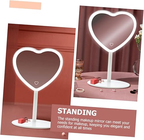 Miniatura 2 de IMIKEYA 4pcs Led Vanity Mirror Small Mirror Hand Held Mirror Tabletop Makeup Mirror Led Beauty Mirror para Maquillaje Led Mirror Double Mirror White