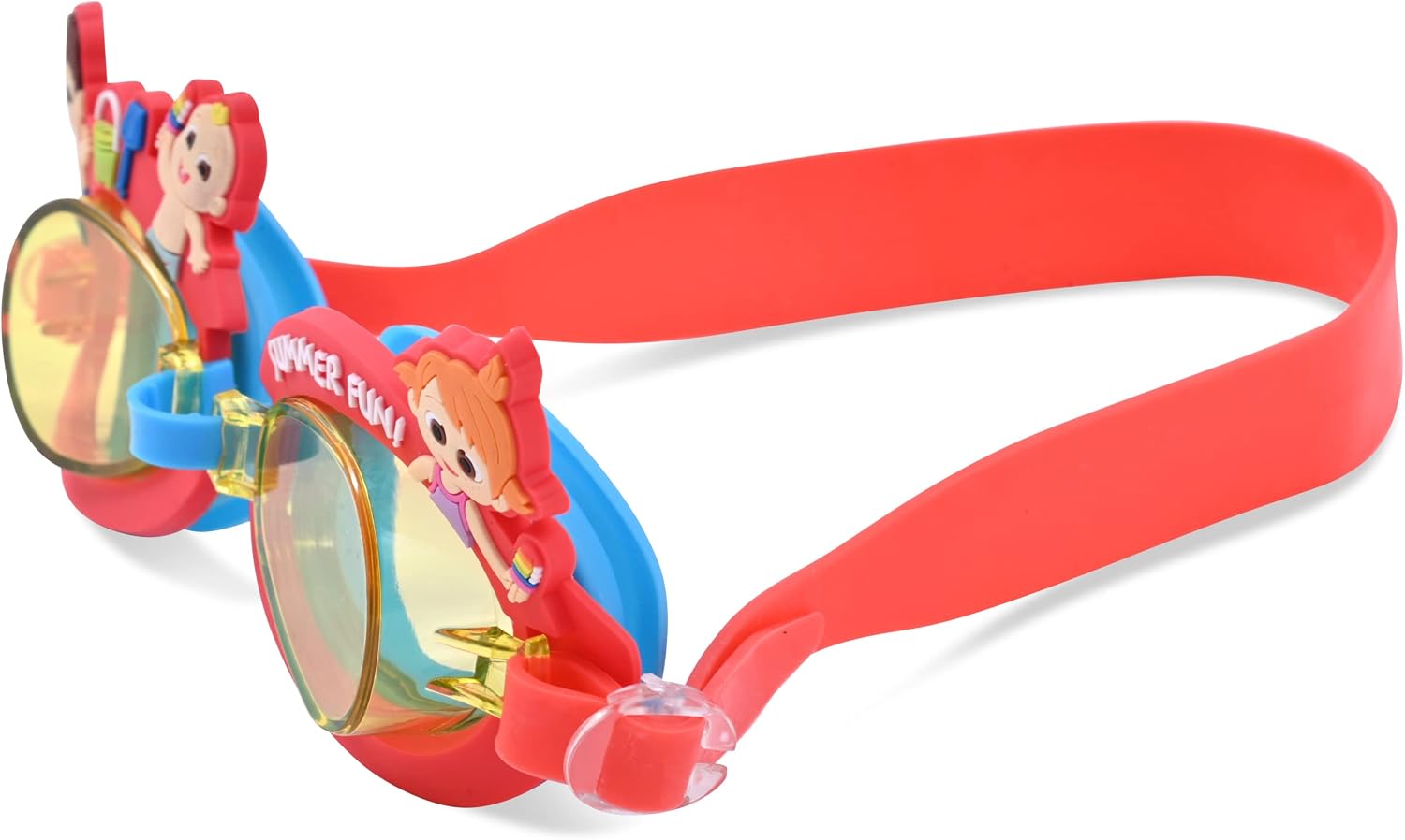CoComelon Kids Swim Goggles for Boys and Girls | Boys Swimming Goggles with Carrying Case (Red)