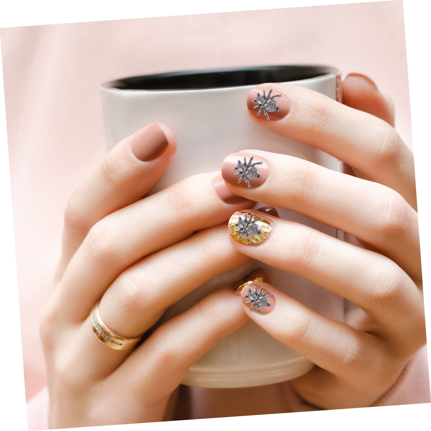 Healvian 200piezas Adornos Metálicos Para Uñas De Araña Decoraciones De Manicura Para Halloween Accesorios De Arte Uñas Charm De Diseño Creativo y Delicado