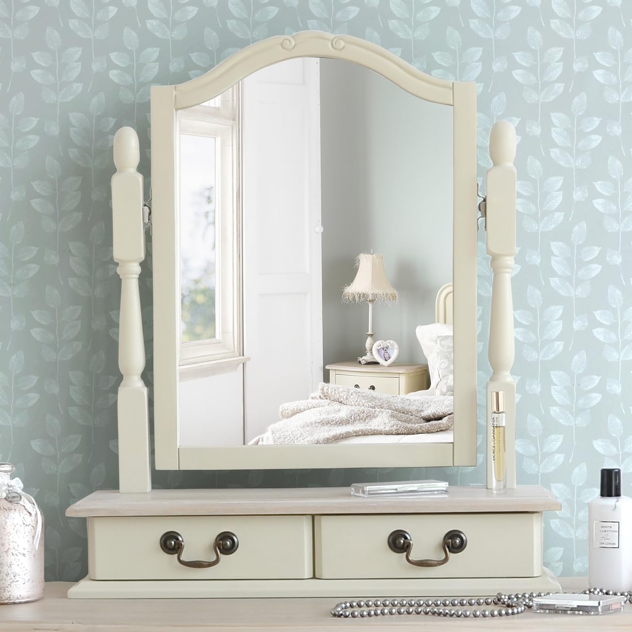 Statement Furniture Juliette Trinket Mirror - Cream - 64cm