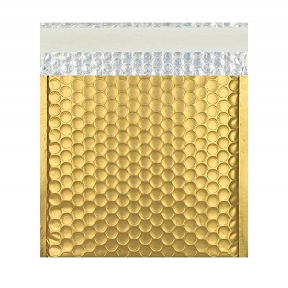 ABF Global ABF020202 Plastic Metallic Foil Bubble Mailer Pouches Poly Lined Mailer Self Seal Mailing Padded Envelopes Waterproof Shipping Packaging Material 4 inches x 8 inches, Gold (Pack of 25)
