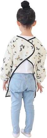 Plie Kids Waterproof Art Smock Long Sleeve Apron for Painting, Baking, Sensory Play (Ages 110)