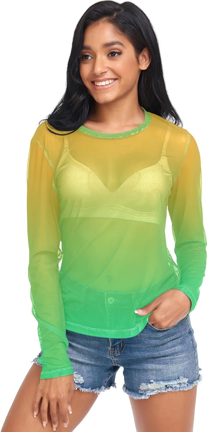 sheer rainbow top