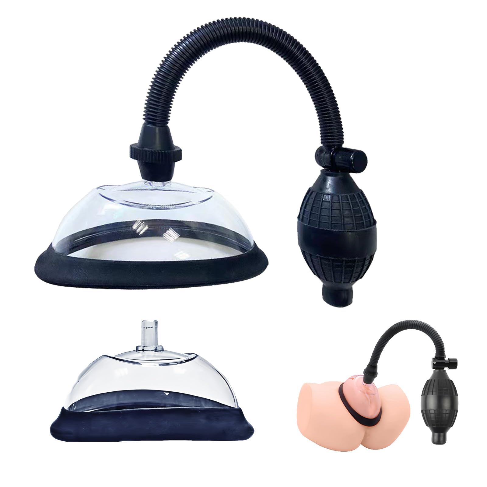 Mineens Vagina Pump Manual Vacuum Pump for Enhanced Sensitivity and Pleasure, BDSM Sex Toy for Women with Dual Suction Cups, Nipple Clitoris Stimulator, and Ergonomic Design