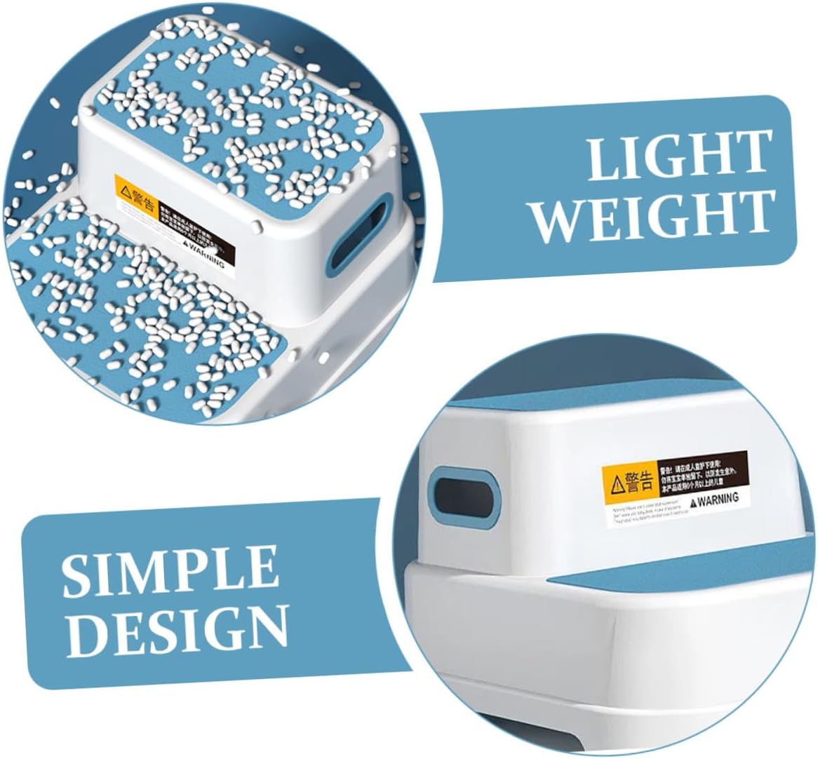 MERRYHAPY Step Stool, Anti-Slip Plastic Standing Stool Peacock Blue Finish, Sturdy ’s Toilet and Kitchen Footstool for Bathroom and Playroom Use
