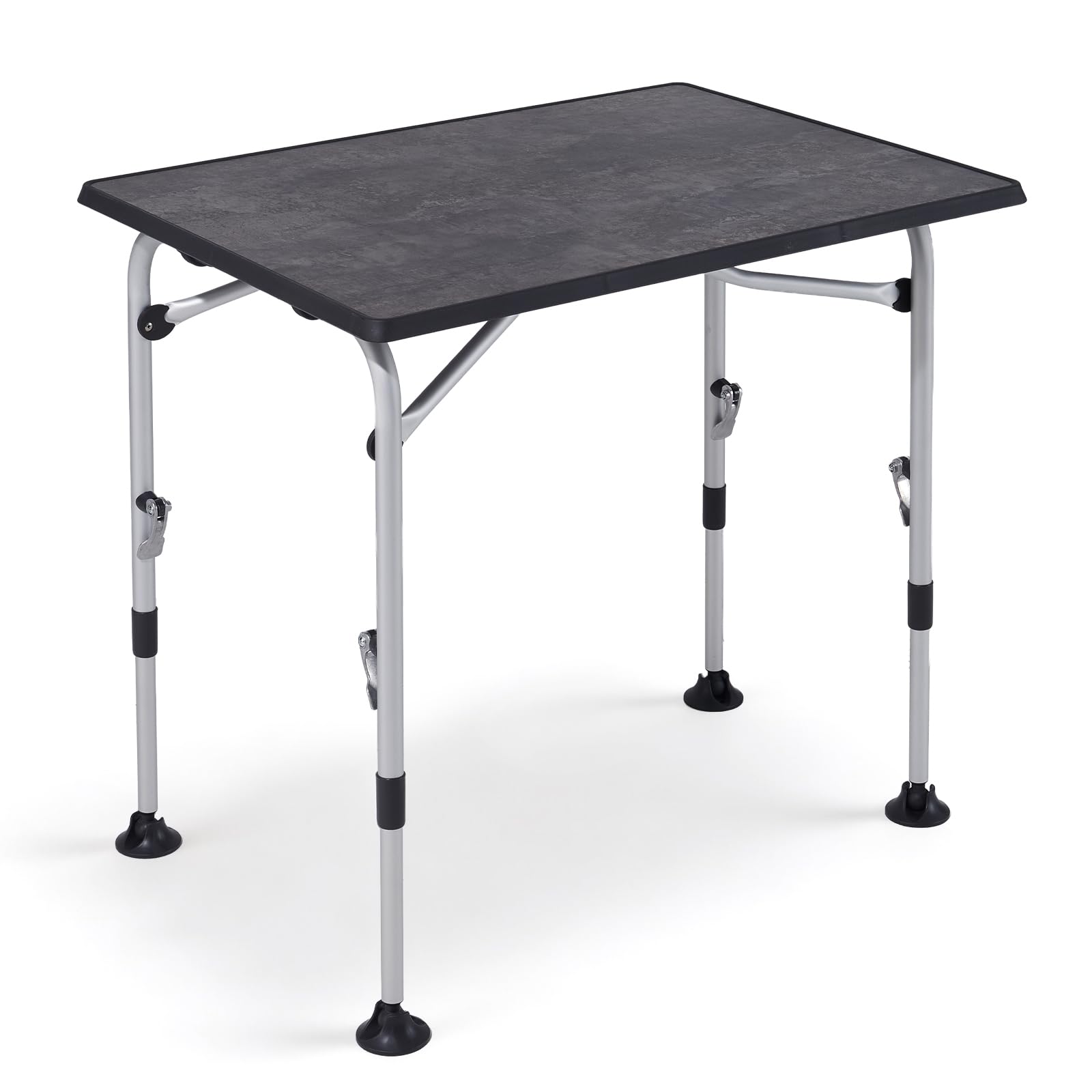 Westfield Outdoors Superb Campingtisch Klappbar Höhenverstellbar Klapptisch für 4-8 Personen, Stabiler Gartentisch Falttisch mit Breiten Standfüßen für Camping, Wohnwagen & Terrasse, Grau