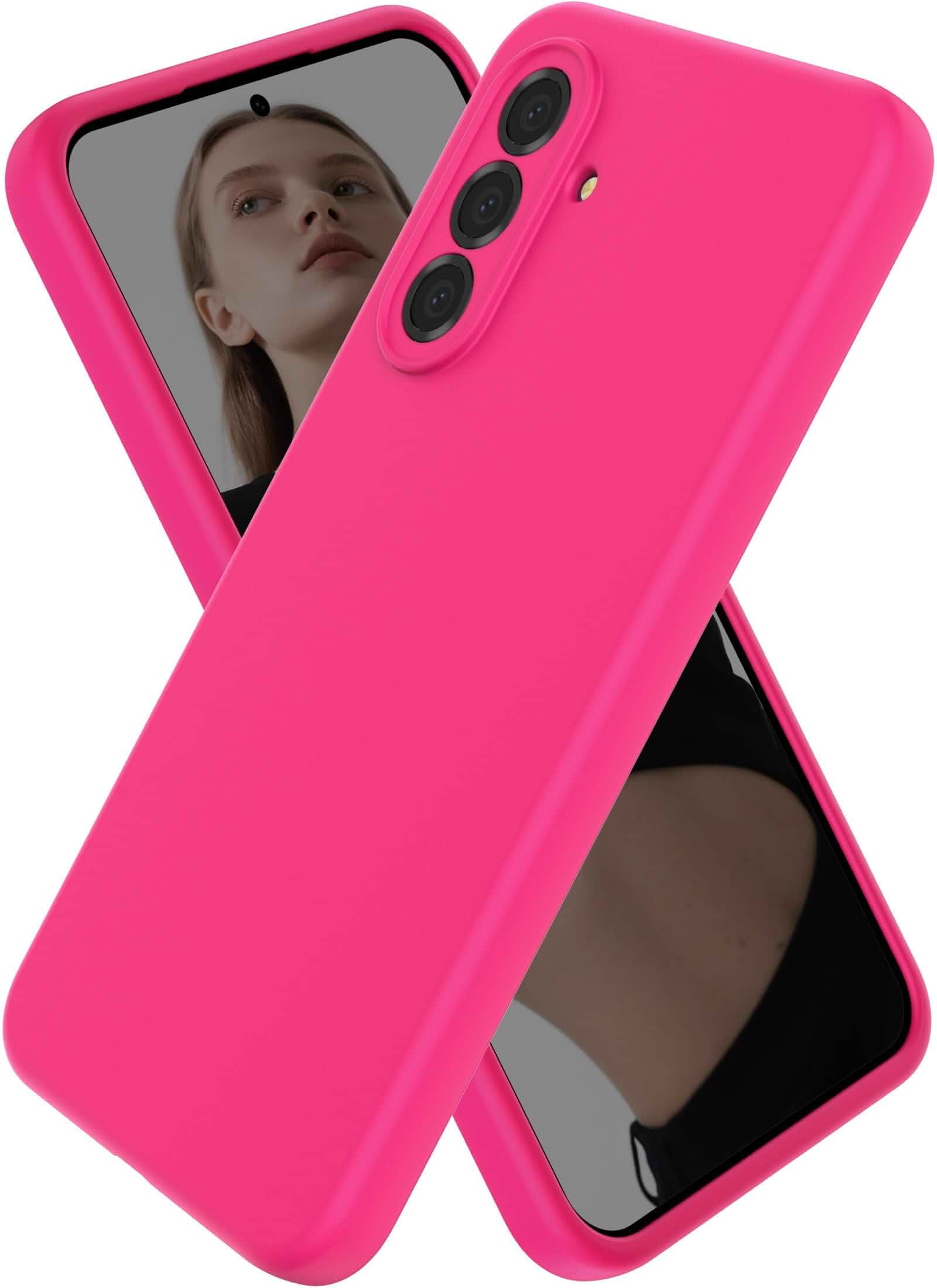 CUZMIGO Liquid Silicone Phone Case for Samsung Galaxy A36 5G, Hot Pink Soft Liquid Silicone, Raised Camera Lens Protection, Multiple Neon Bright Colors, Microfiber Lining, Smooth Grip, Slim Fit