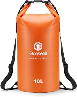 Waterproof Dry Bag, 5L 10L 20L Roll Top Dry Sack with 2 Detachable Straps, Waterproof Bag for Boating Hiking Camping Kayaking Canoeing Swimming Snowboarding Paddle Board