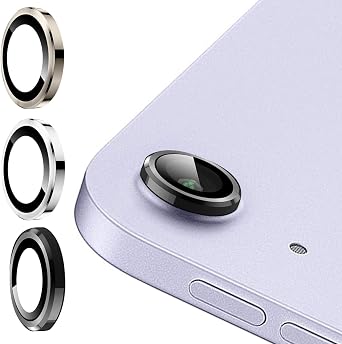 3 Set for iPad Air 13 M3/ iPad Air 11/ iPad 11 A16 2025 Camera Lens Protector, 9H Tempered Glass Camera Cover Protector Metal Ring Decoration Accessories Black-Silver-Rosegod