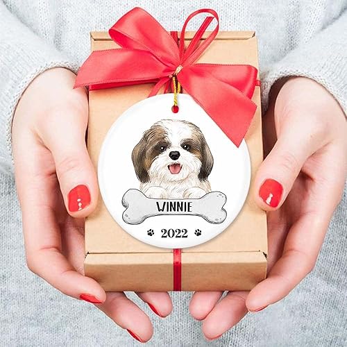 Miniatura 8 de TheUnifury - Adornos personalizados de perro Shih Tzu para árbol de Navidad, regalos de Shih Tzu para los amantes de Shih Tzu, adorno único de