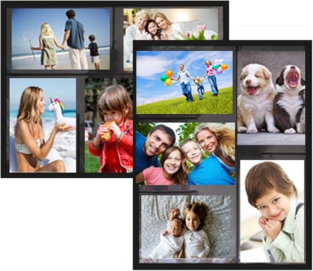 Raxwalker 2-pack Magnetic Collage Picture Frames for Refrigerator holds 10 photos Magnet Pocket Frames 4x6
