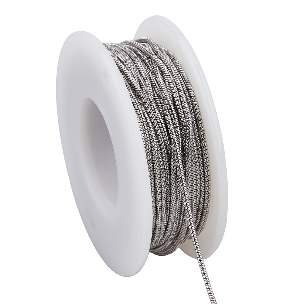 Craftdady Chaîne Serpent Inox 304 4 Mm × 5 M – Bobine Chaîne Plate Pour Bijoux Homme Femme DIY