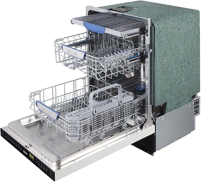 Lavavajillas empotrado KOSTCH de 24 pulgadas con 8 programas de lavado y 4 opciones de secado, capacidad para 15 servicios, color blanco miniatura 6