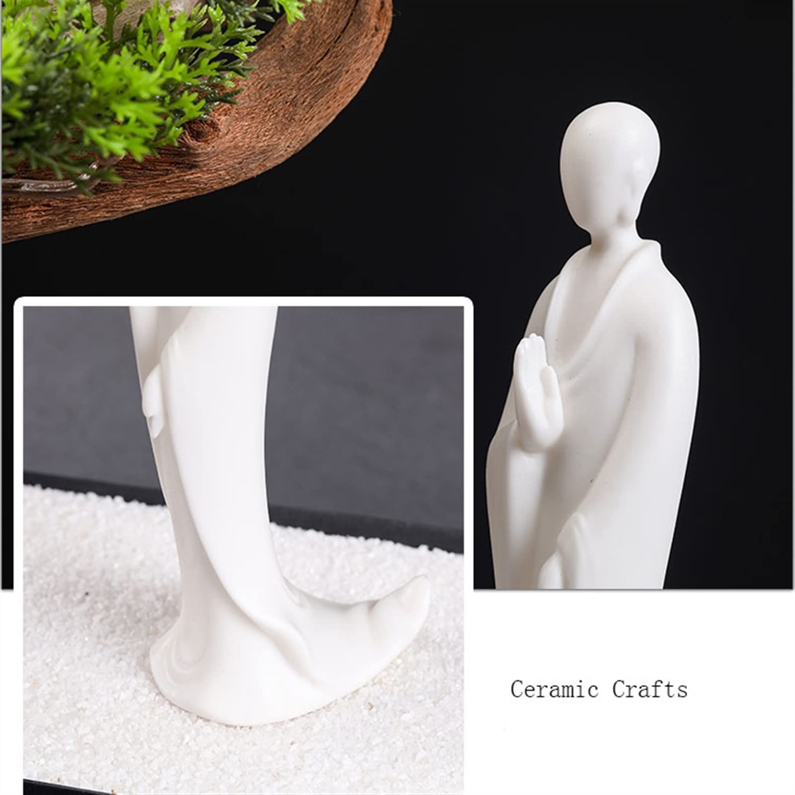 Albero Bonsai Artificiale Albero Bonsai Artificiale Arte in Ferro Piante Finte Albero Bonsai Zen Artificiale Figura in Ceramica Buddha Ornamenti per Casa Ufficio Decorazione I(B)