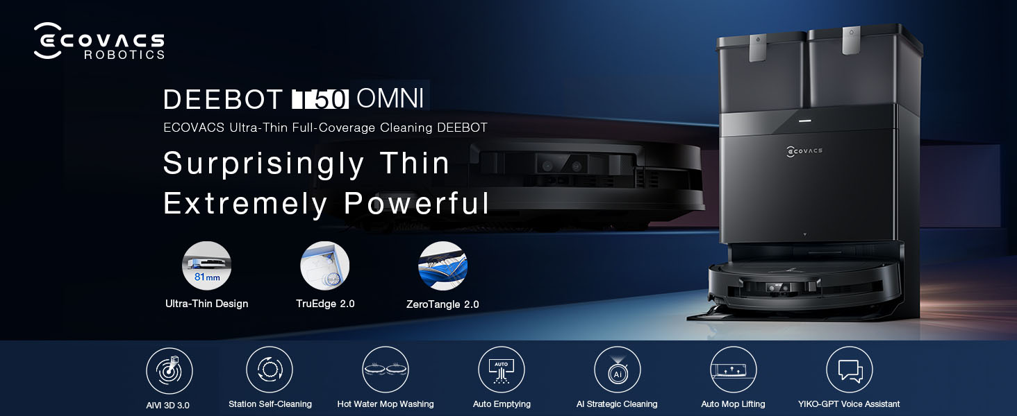 Amazon.com: ECOVACS DEEBOT T50 Omni Robot Vacuum and Mop, 3.19