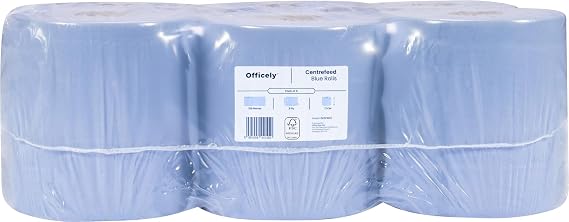 Centrefeed Blue Rolls - 2 Ply Heavy Duty Industrial Towels - 150 Metres (Pack of 6)